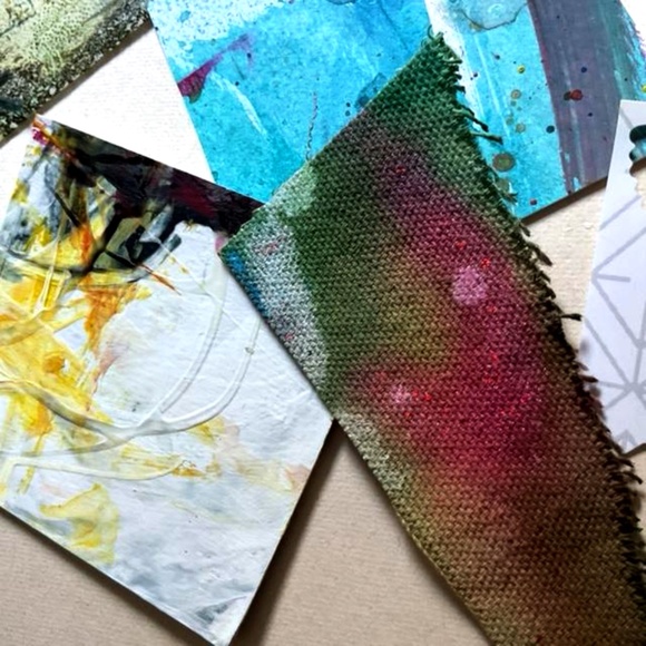 Junk Journal Pack 15+ Hand painted Pieces, Great for scrapbooking, collage - Picture 9 of 13